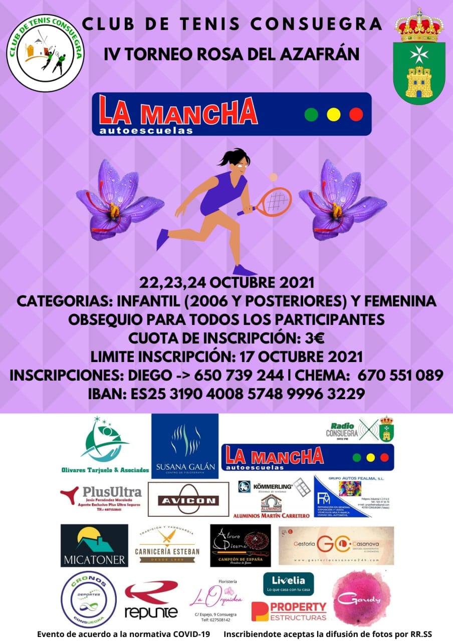 Torneo de Tenis «Rosa del Azafrán 2021». Categorías infantil y femenina