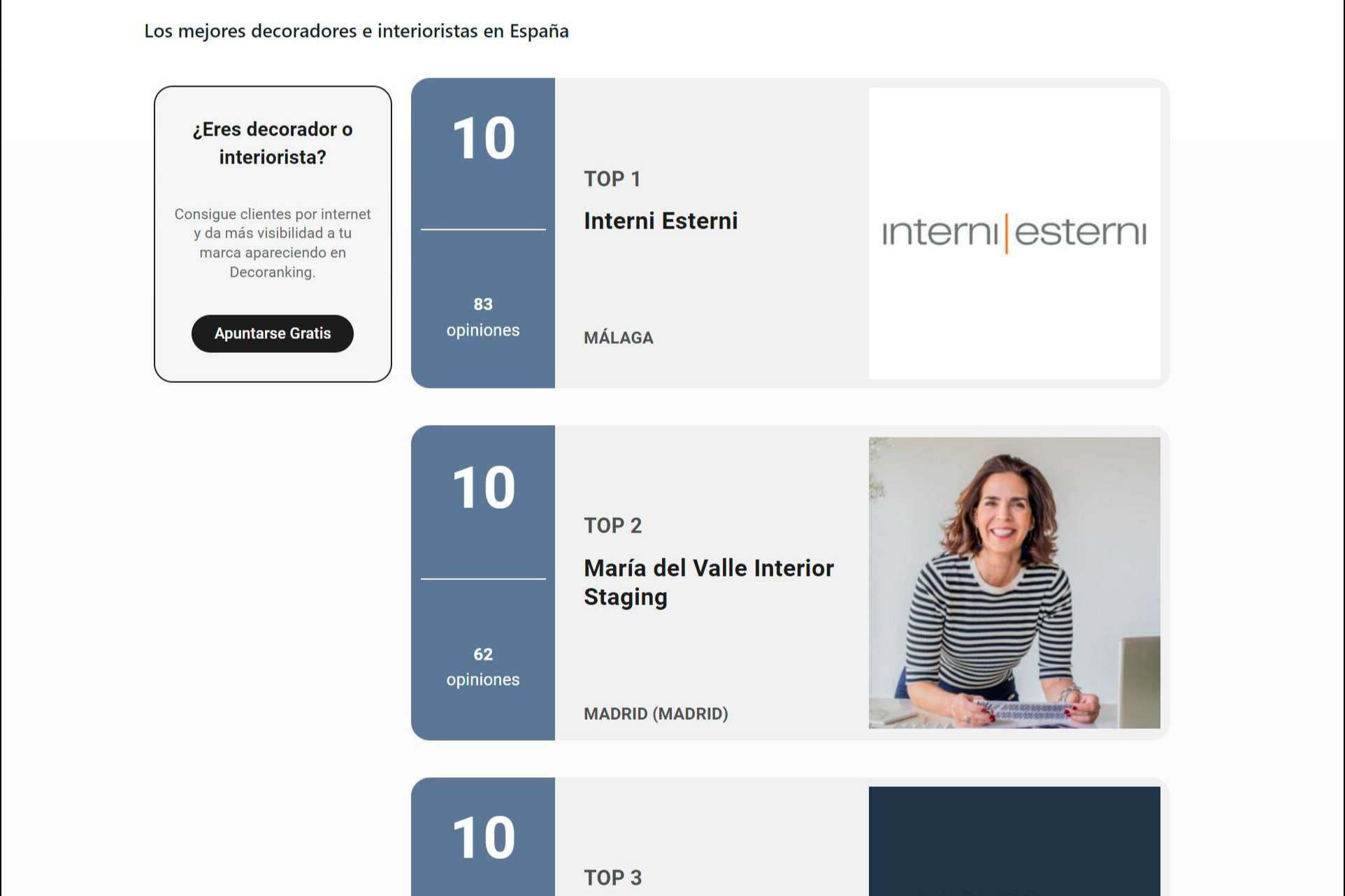 En España, We Are Decor ha creado el primer ranking de decoradores e interioristas