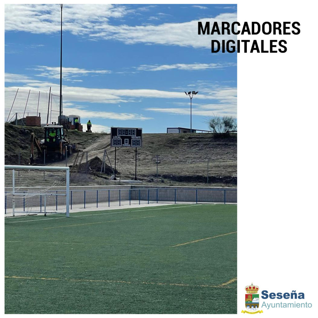 INSTALACIÓN DE MARCADORES DIGITALES EN LOS CAMPOS DE FÚTBOL – Ayuntamiento de Seseña