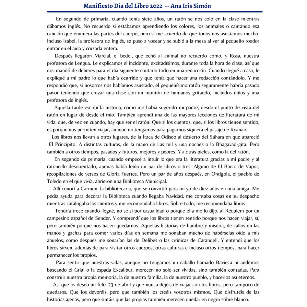 FELIZ DÍA DEL LIBRO! – Ayuntamiento de Seseña