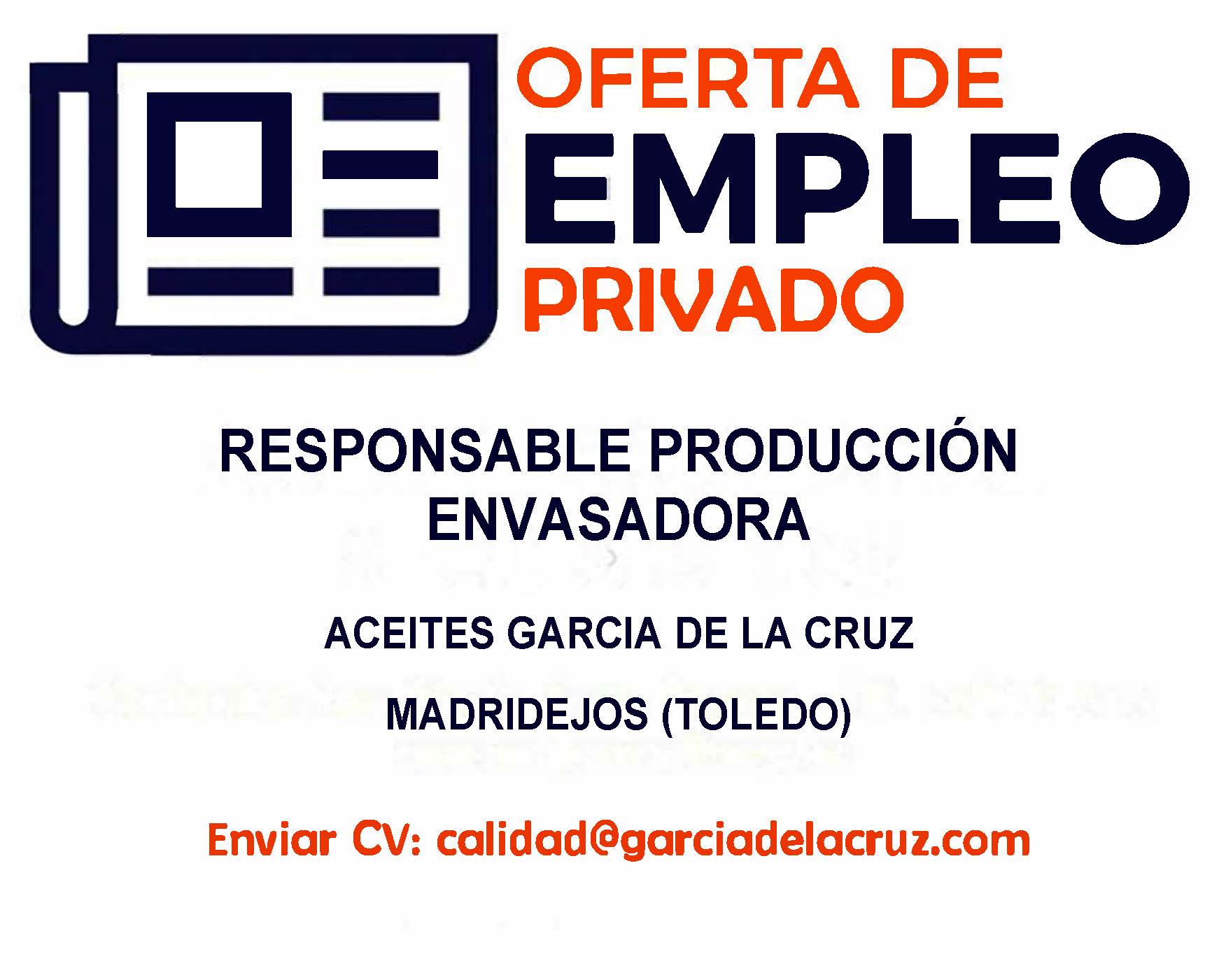 Oferta de empleo privado: Operario de Mantenimiento Almazara