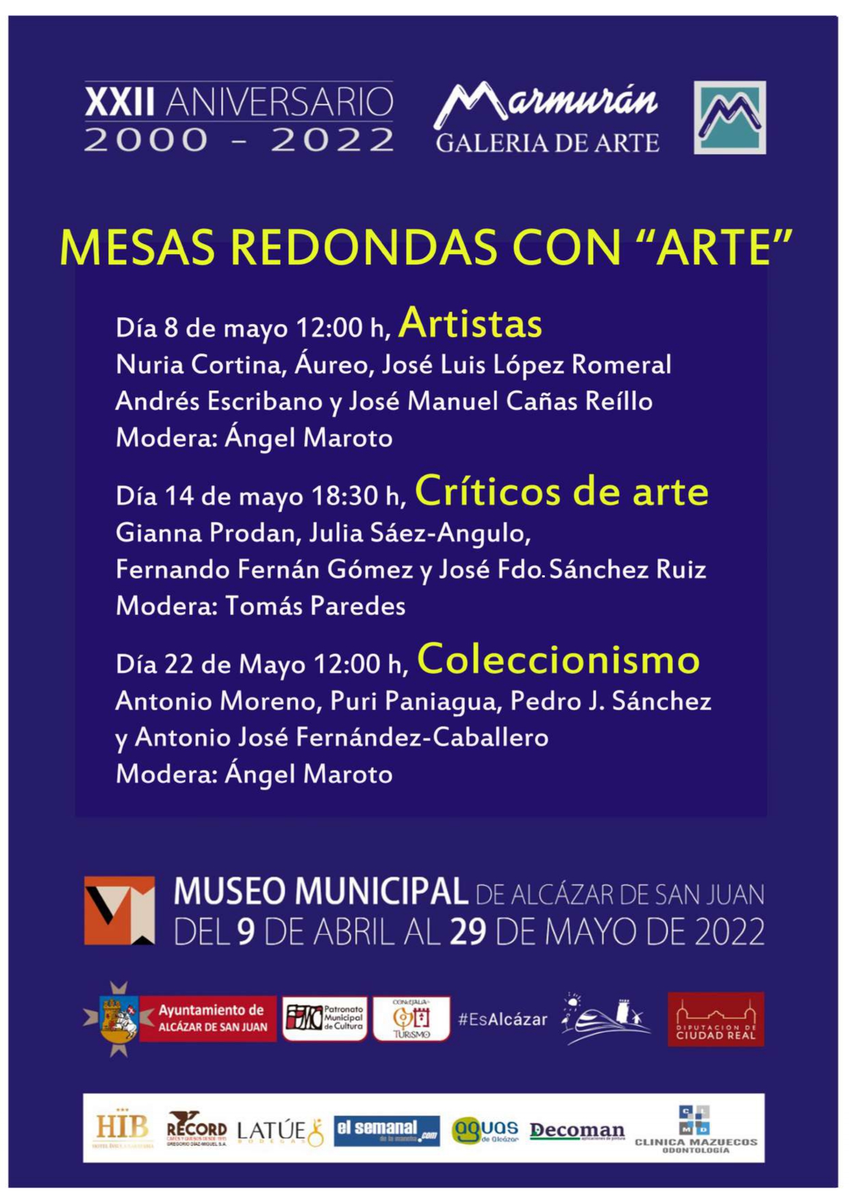 Mesas redondas con “Arte” en el Museo Municipal en Alcázar de San Juan para celebrar el Día Internacional de los Museos