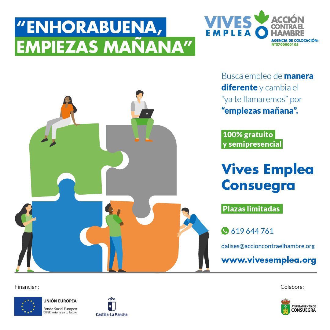 Comienza en julio la 9ª edición Vives Emplea Consuegra 2022