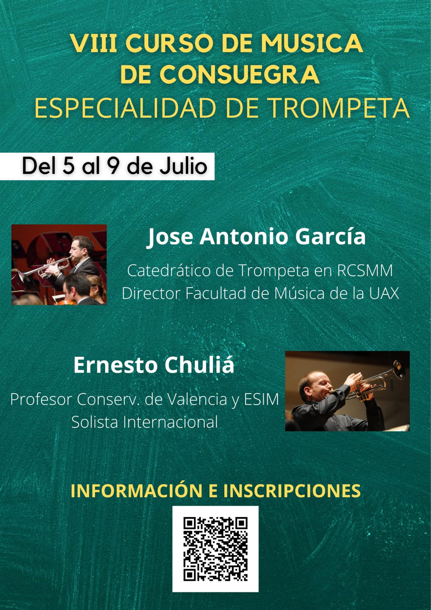 VIII Curso de Verano de Música Consuegra 2022. Especialidad trompeta