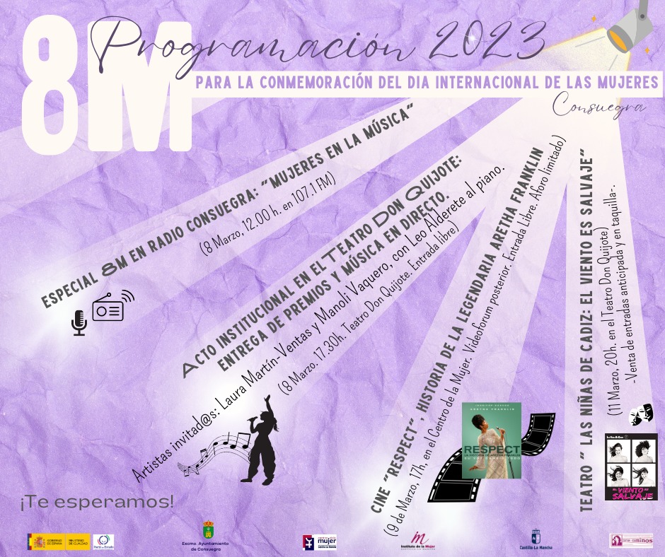 8 de Marzo Día Internacional de las Mujeres 2023. Programación.