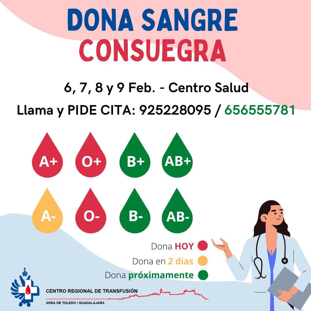 Dona SANGRE en Consuegra del 6 al 9 de febrero