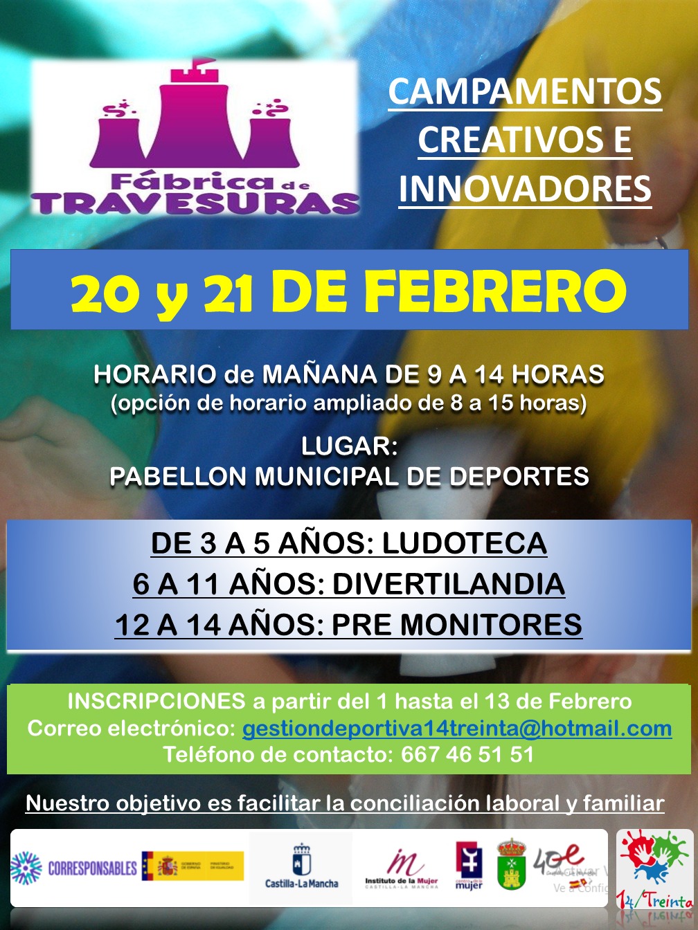 Plan Corresponsables: Campamentos creativos e innovadores «Fabrica de Travesuras» (febrero 2023)