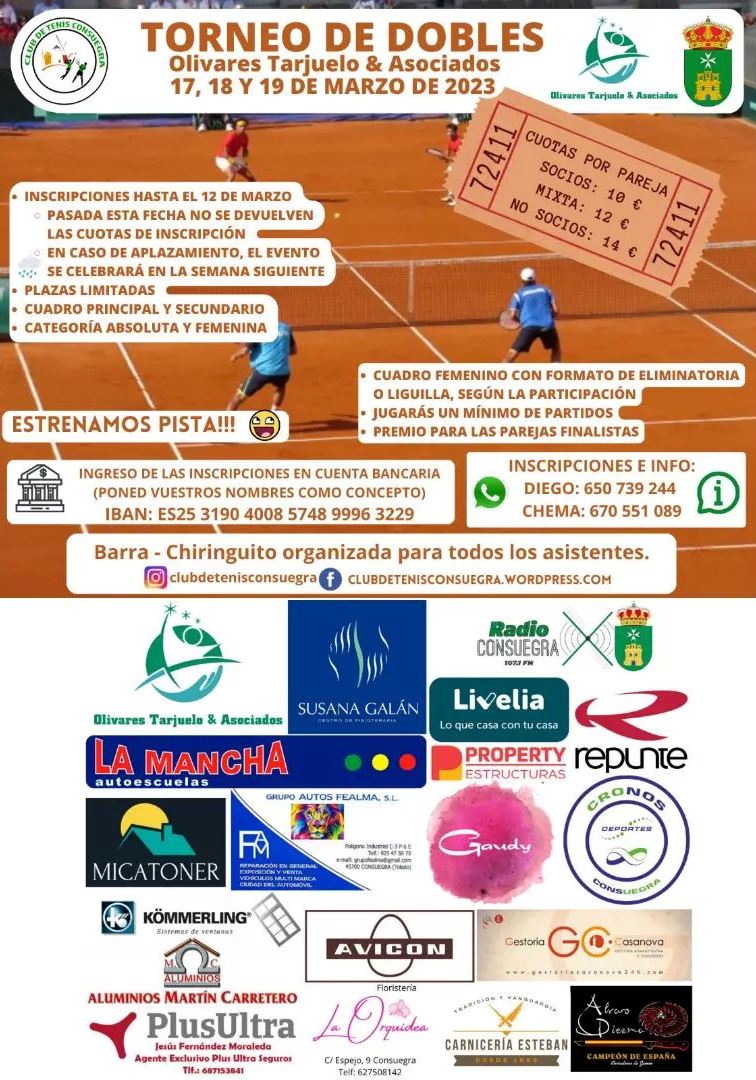 Torneo de dobles de tenis del 17 al 19 de marzo