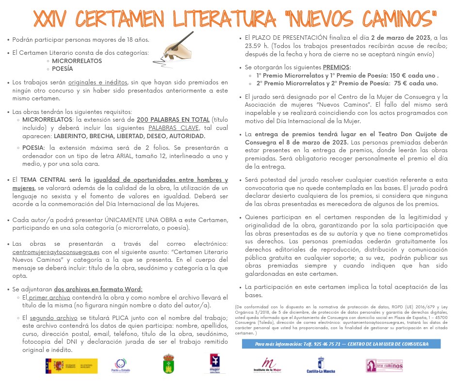 XXIV Certamen Literario «Nuevos Caminos» 2023