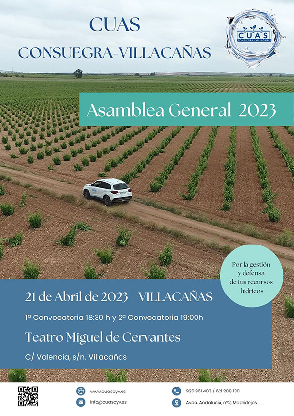 Convocatoria Asamblea General del CUAS en Consuegra (21/04/2023)
