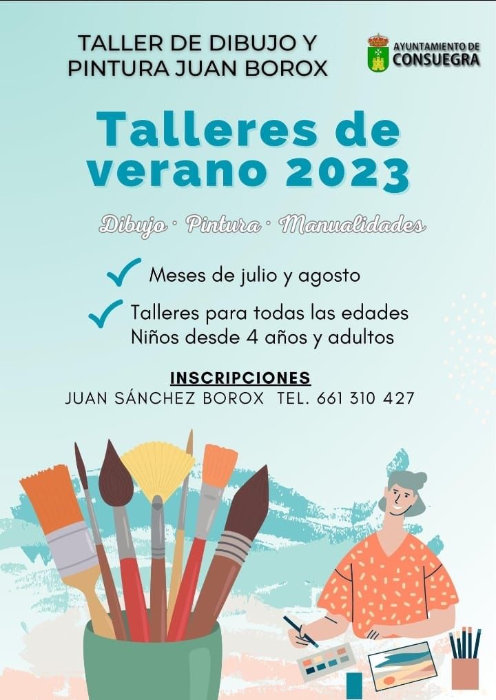 Escuela de Pintura Juan Borox. Talleres de verano 2023