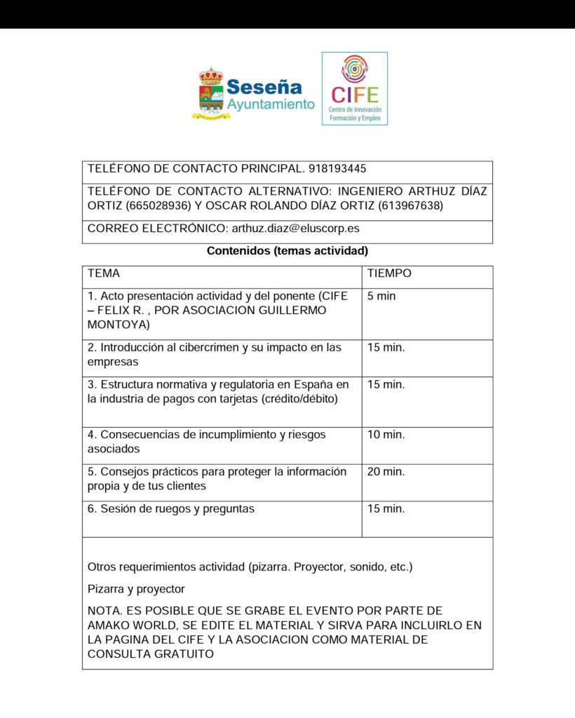 Taller de Ciberseguridad – Ayuntamiento de Seseña