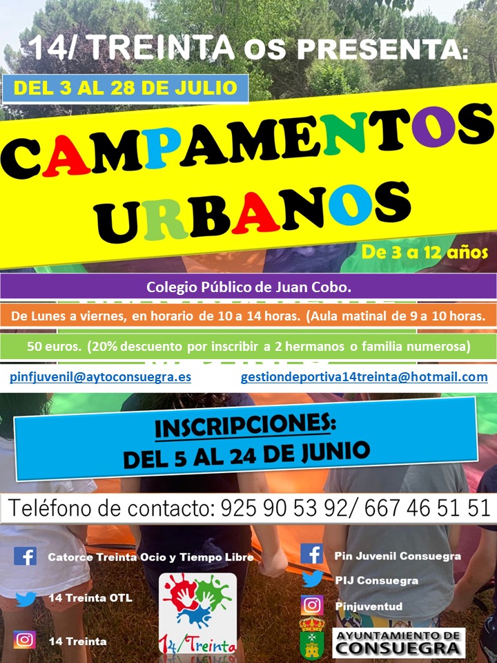Campamentos Urbanos de Verano (Julio 2023)