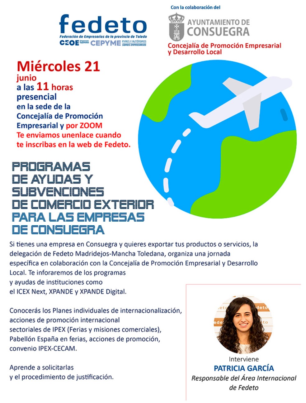 FEDETO. Jornada formativa "Ayudas y subvenciones de comercio exterior para las empresas de Consuegra"