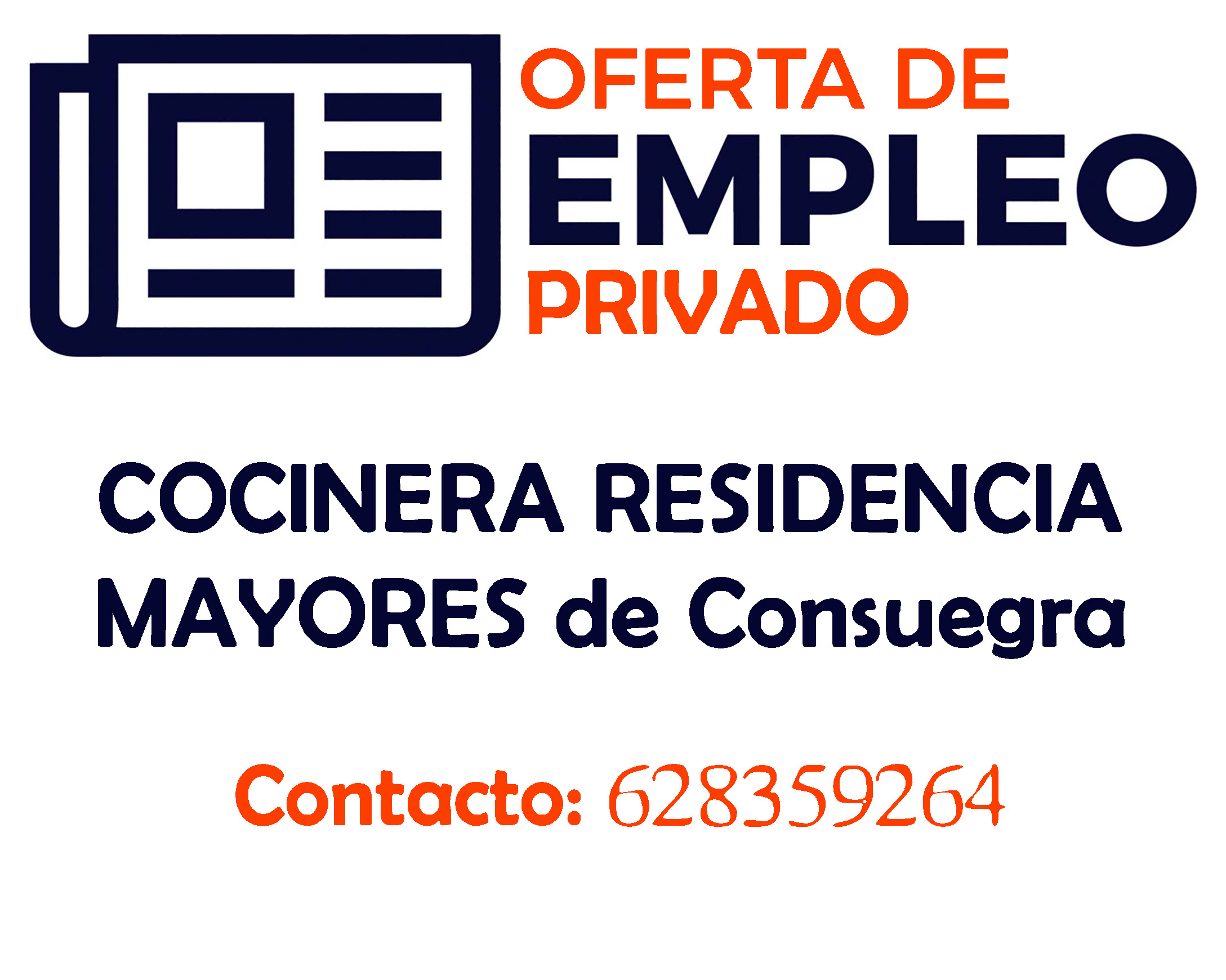 Oferta de empleo privado: Cocinera Residencia de Mayores de Consuegra