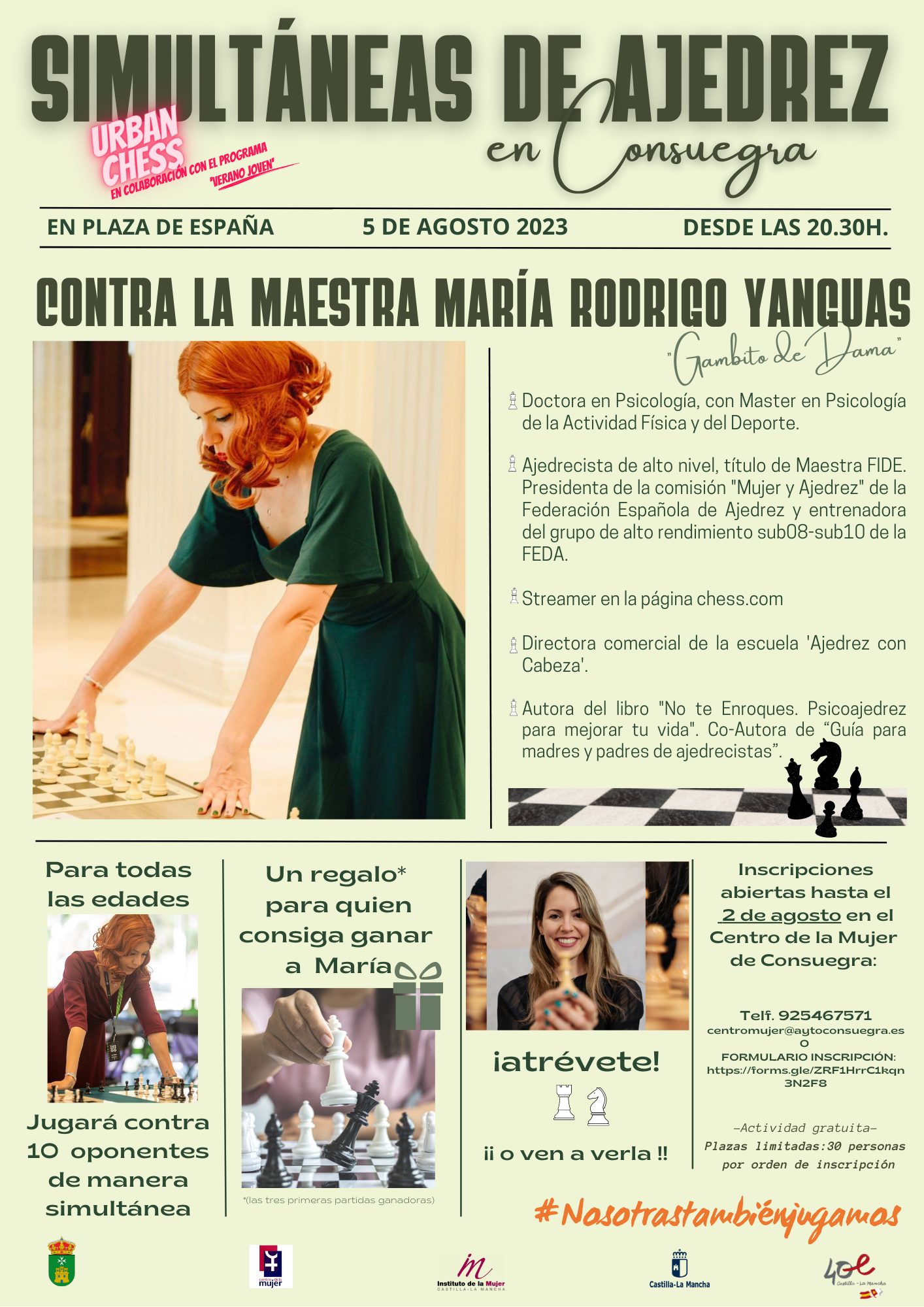 Simultáneas de Ajedrez en plaza España con María Rodrigo Yanguas