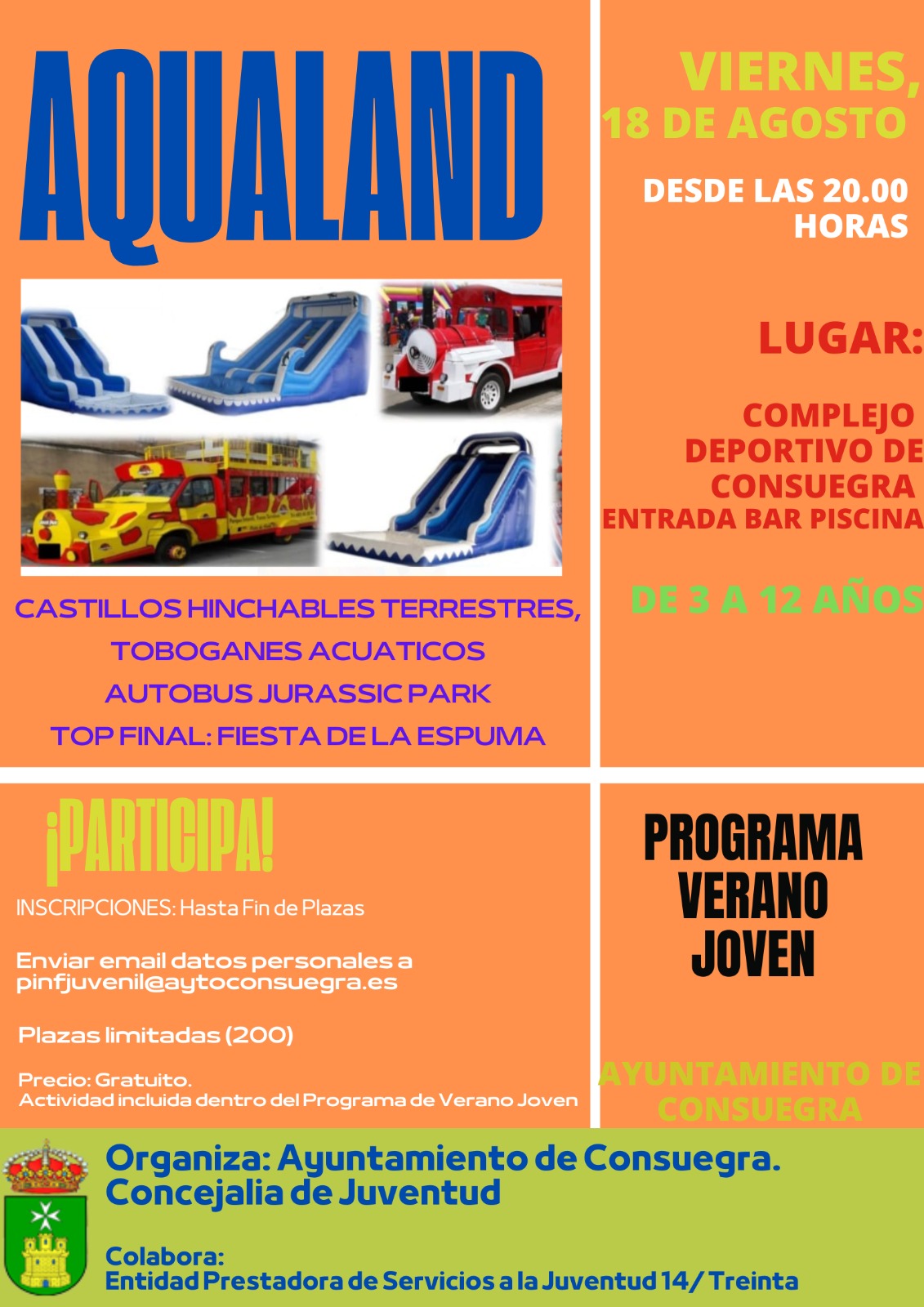 AQUALAND próximo viernes 18 de agosto