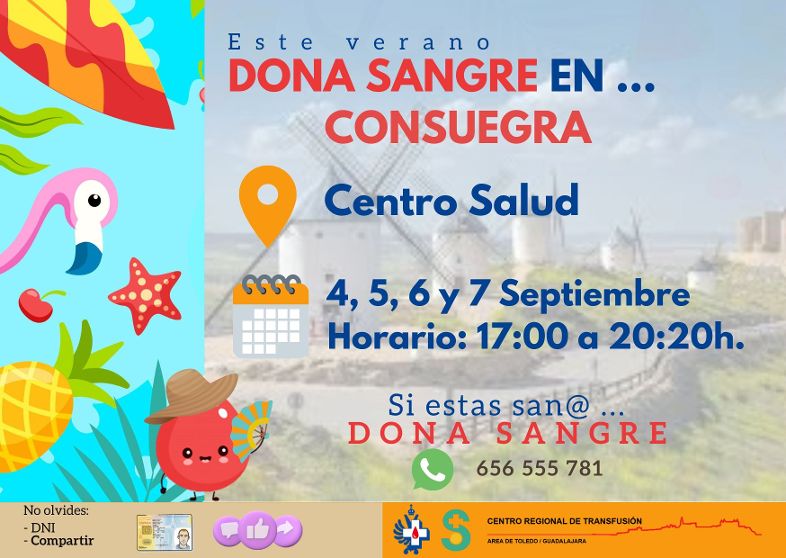Dona SANGRE en Consuegra del 4 al 7 de septiembre