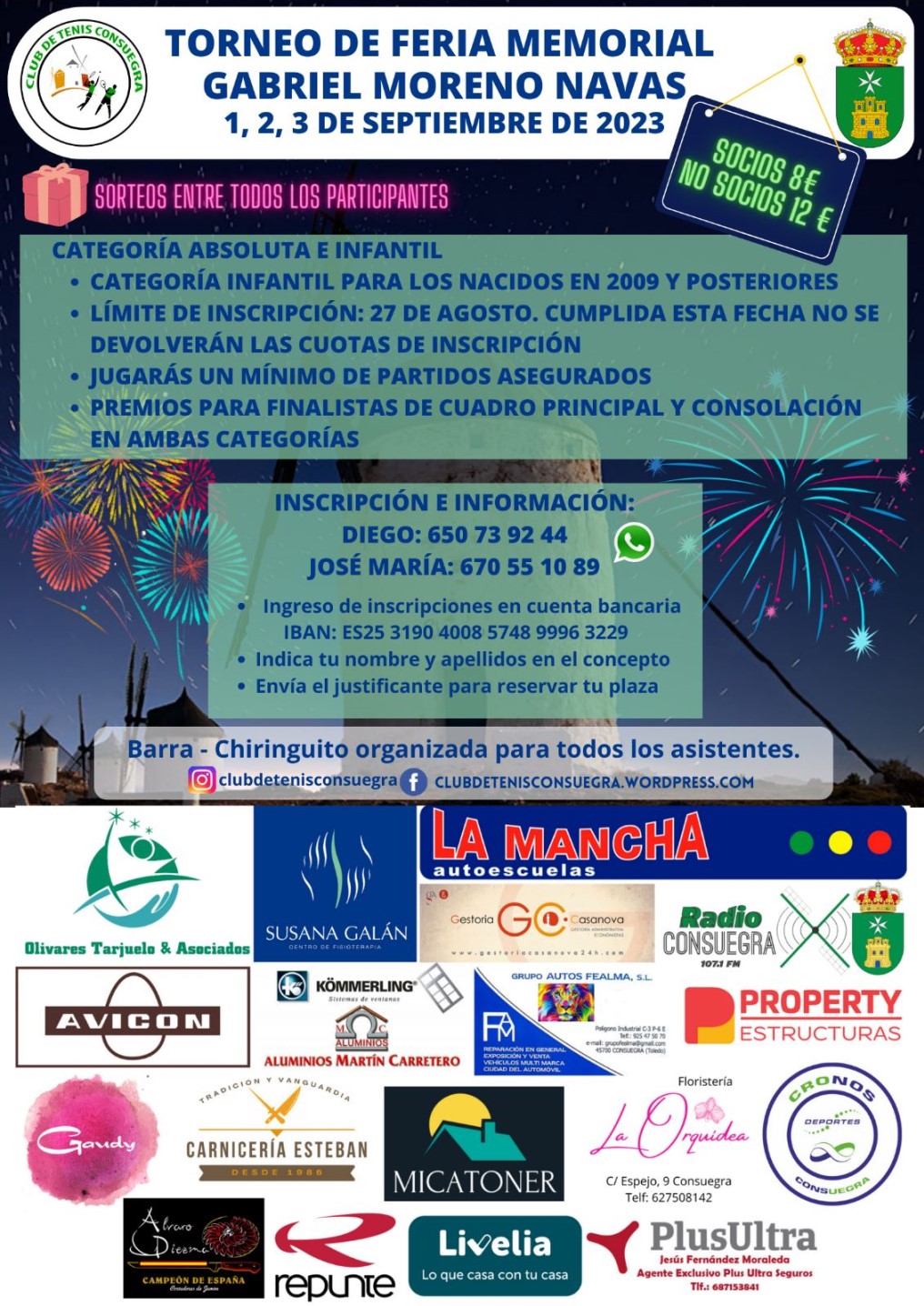 Torneo de Tenis Ferias 2023 «Memorial Gabriel Moreno Navas»