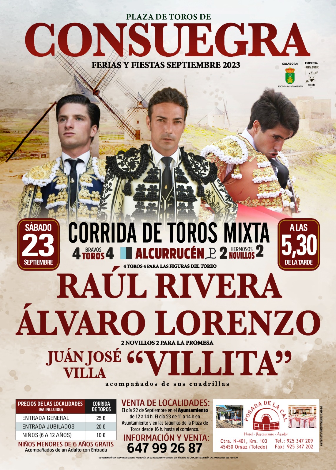 Corrida de Toros Mixta Feria y Fiestas Consuegra 2023.