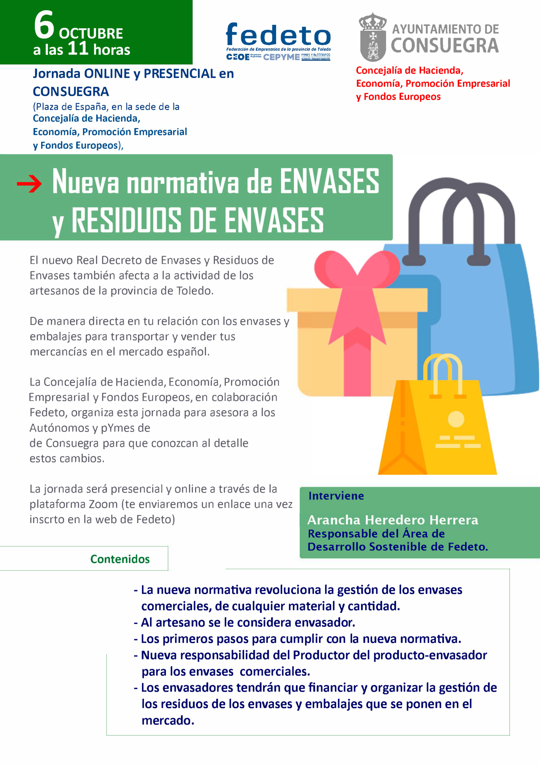 FEDETO. Jornada «Nueva normativa de envases y residuos de envases». Viernes 6 de octubre de 2023.