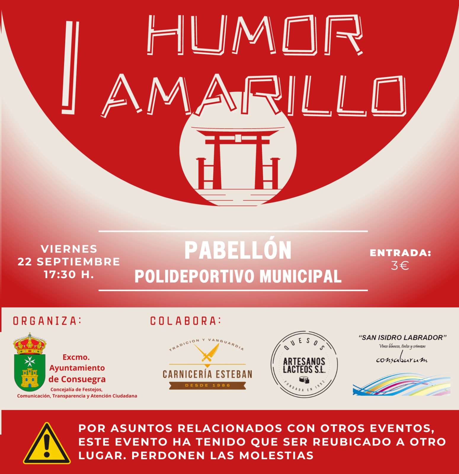 I Humor Amarillo Ferias 2023 (viernes 22 de septiembre). CAMBIO DE UBICACIÓN
