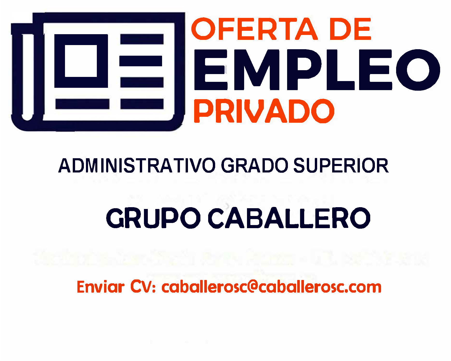 Oferta de empleo privado: Administrativo Grupo Caballero