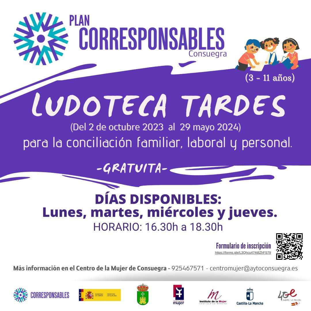 Plan Corresponsables 2023/2024. Servicio de ludoteca (tardes)