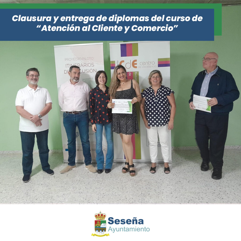 Clausura y entrega de diplomas del curso de “Atención al Cliente y Comercio” – Ayuntamiento de Seseña