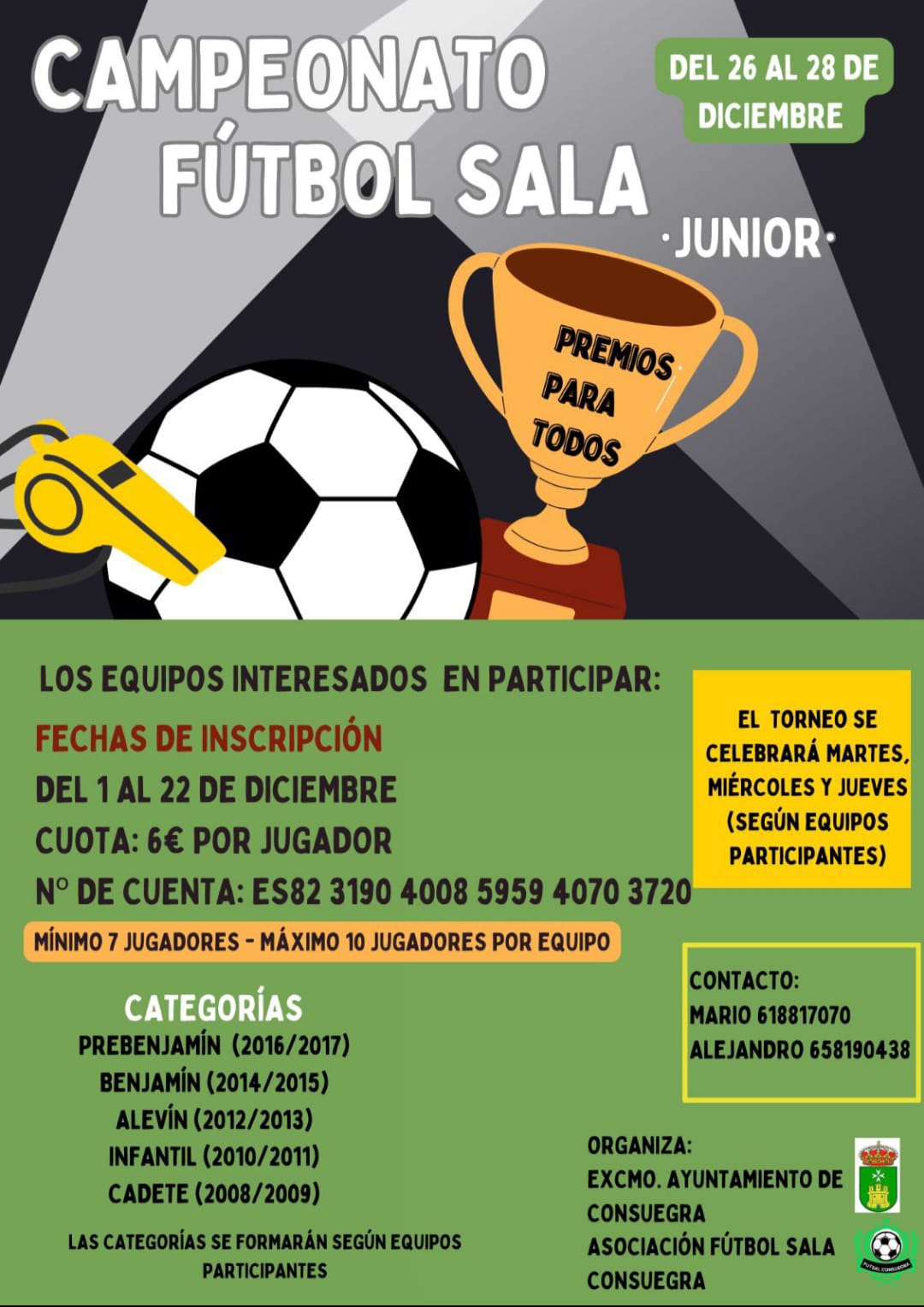 Campeonato de Fútbol Sala Junior Consuegra (26-28 diciembre 2023)
