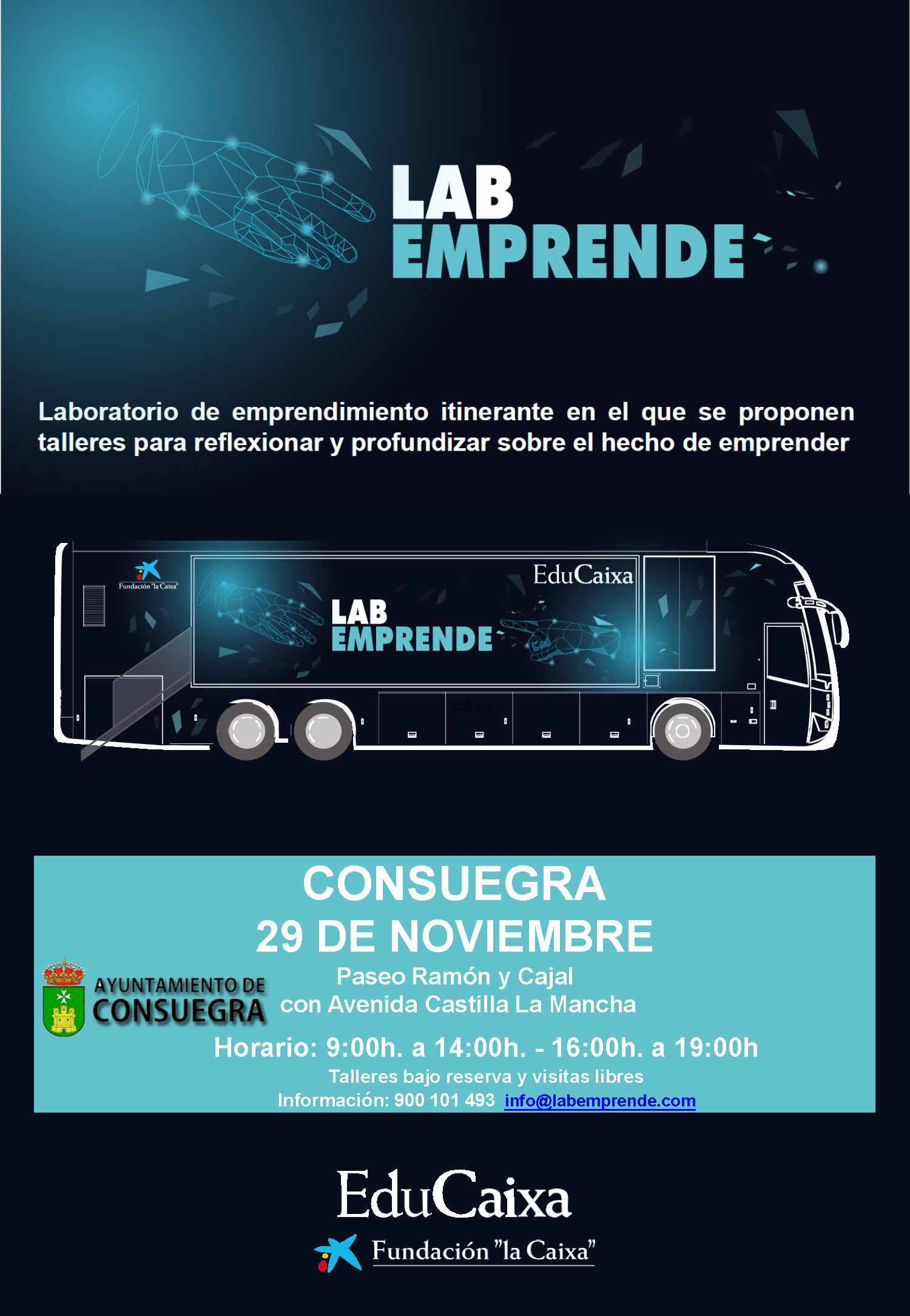 Llega a Consuegra el taller itinerante LABEMPRENDE (29 de noviembre de 2023)