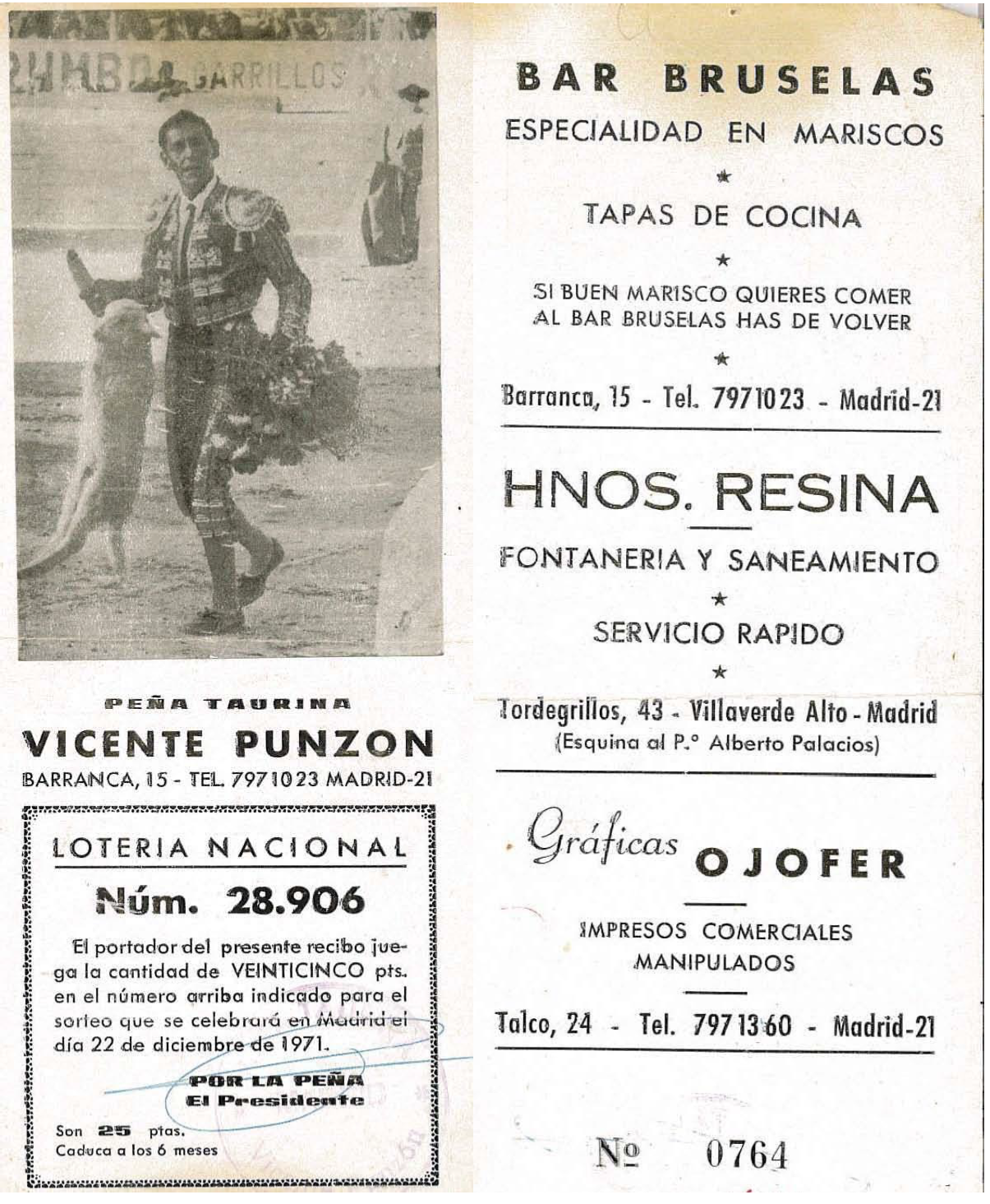 DOCUMENTOS DE ARCHIVO: Lotería Nacional Navideña de1971