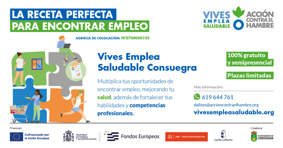 Comienza el proceso de selección para participar en VIVES EMPLEA SALUDABLE en Consuegra