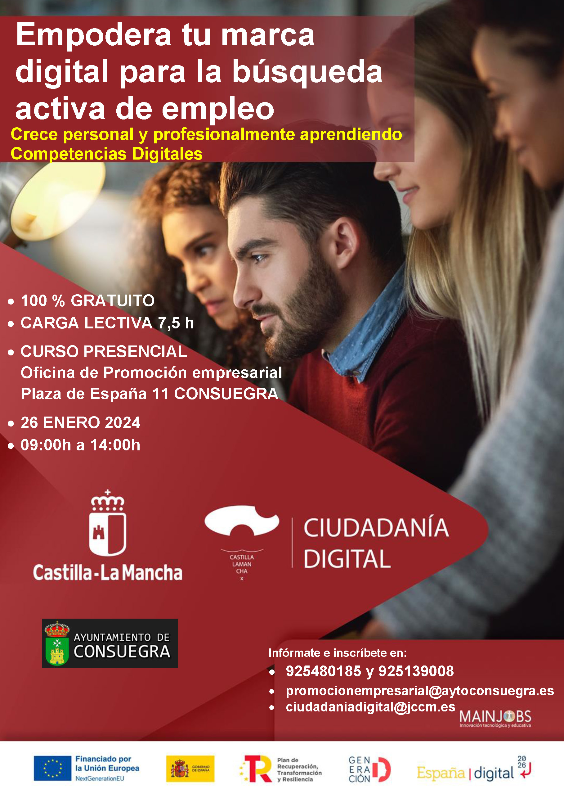 Curso formativo en Consuegra "EMPODERA TU MARCA DIGITAL PARA LA BÚSQUEDA ACTIVA DE EMPLEO"