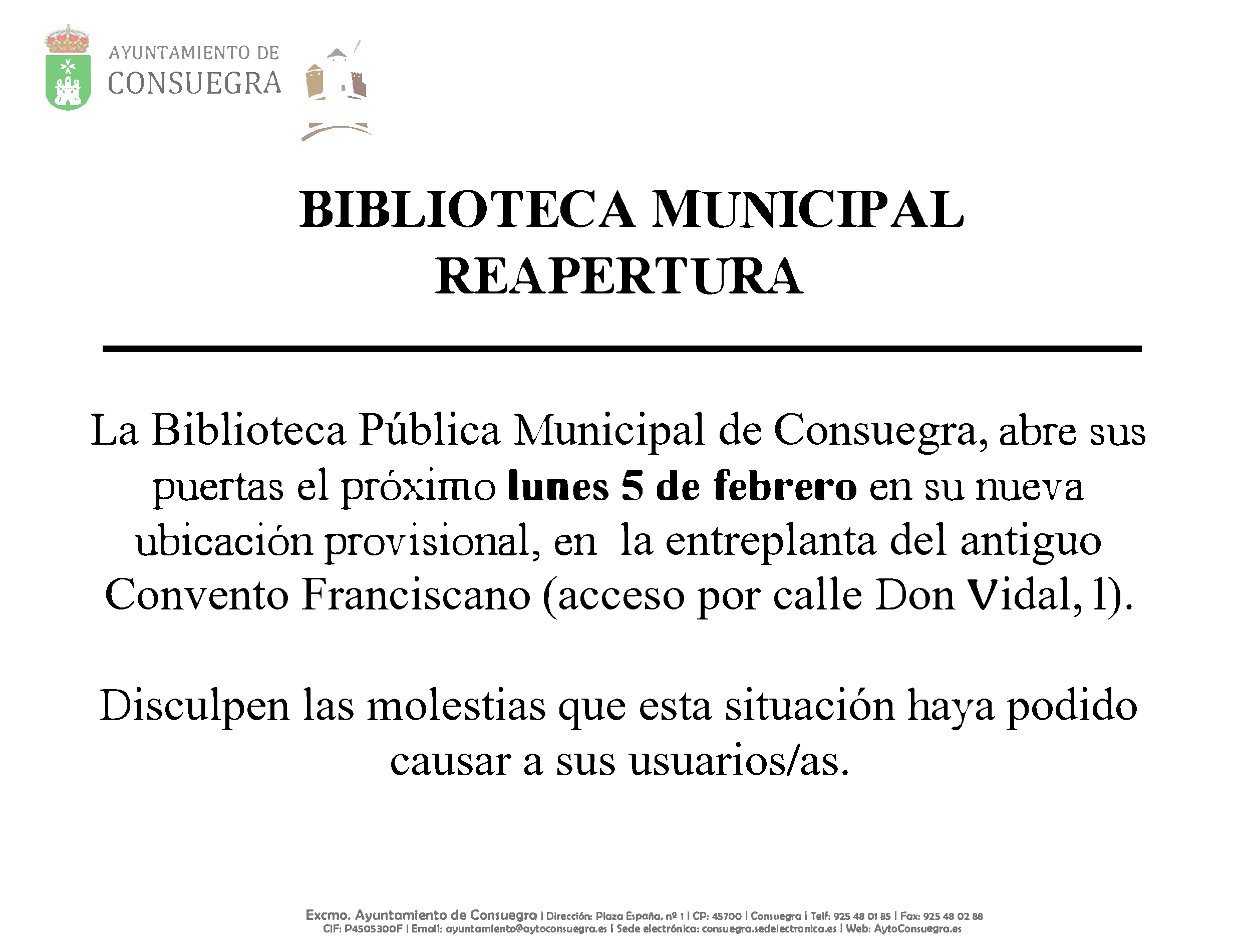 Reapertura de la Biblioteca Municipal