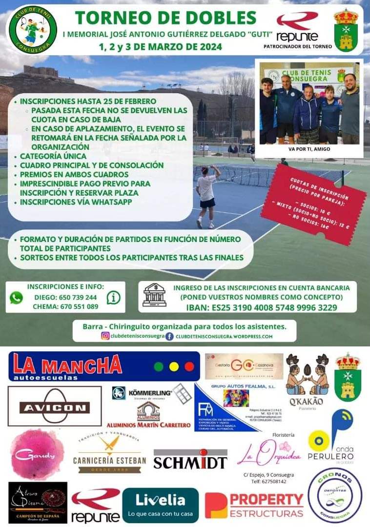Torneo de Dobles de Tenis  I Memorial Jose Antonio Gutiérrez Delgado «Guti»