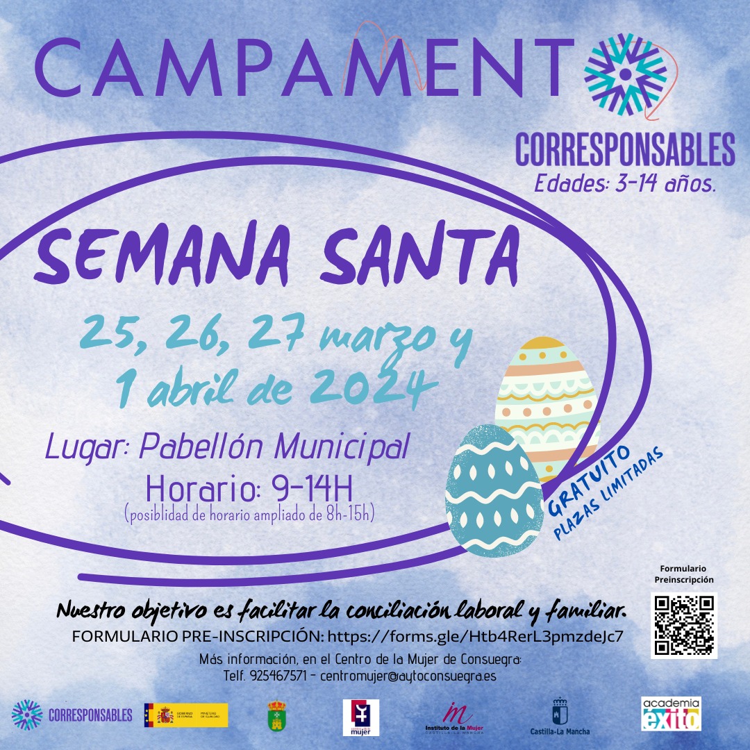 Campamento de Semana Santa Consuegra 2024. Plan Corresponsables