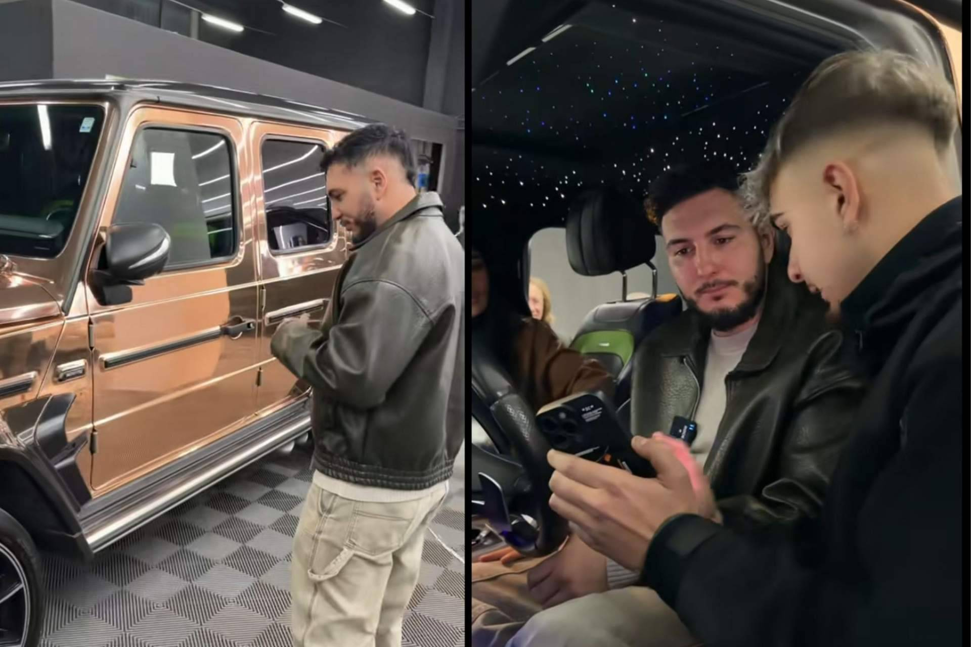 Omar Montes y su Mercedes de 'Oro Rosa' que incendia las redes; ¿exceso o genialidad?
